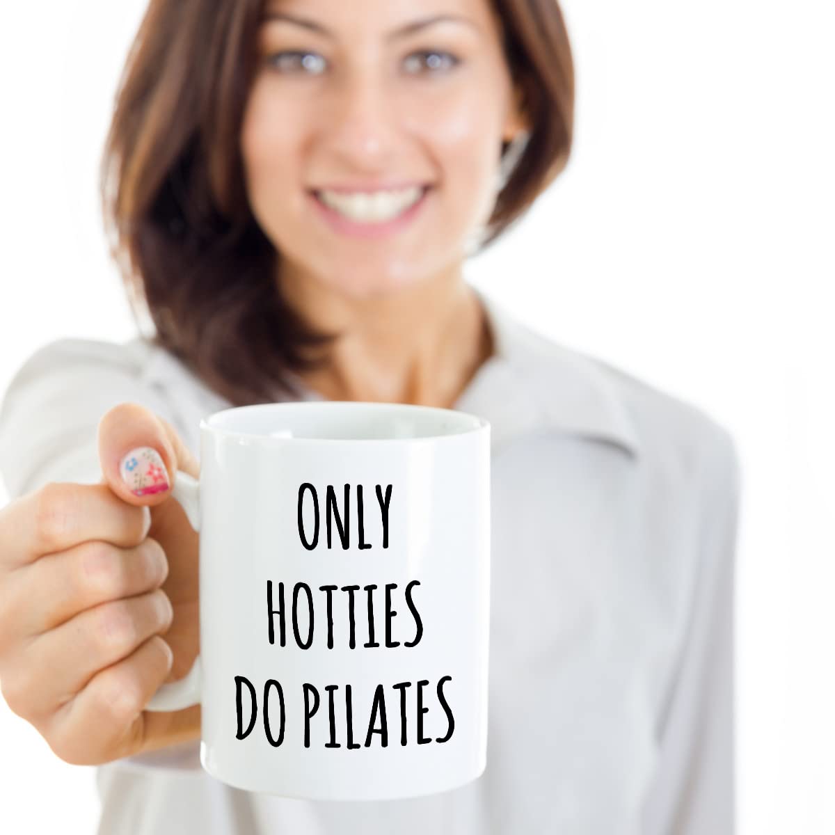 Coveted Goods Pilates Mug back design featuring Pilates artwork.