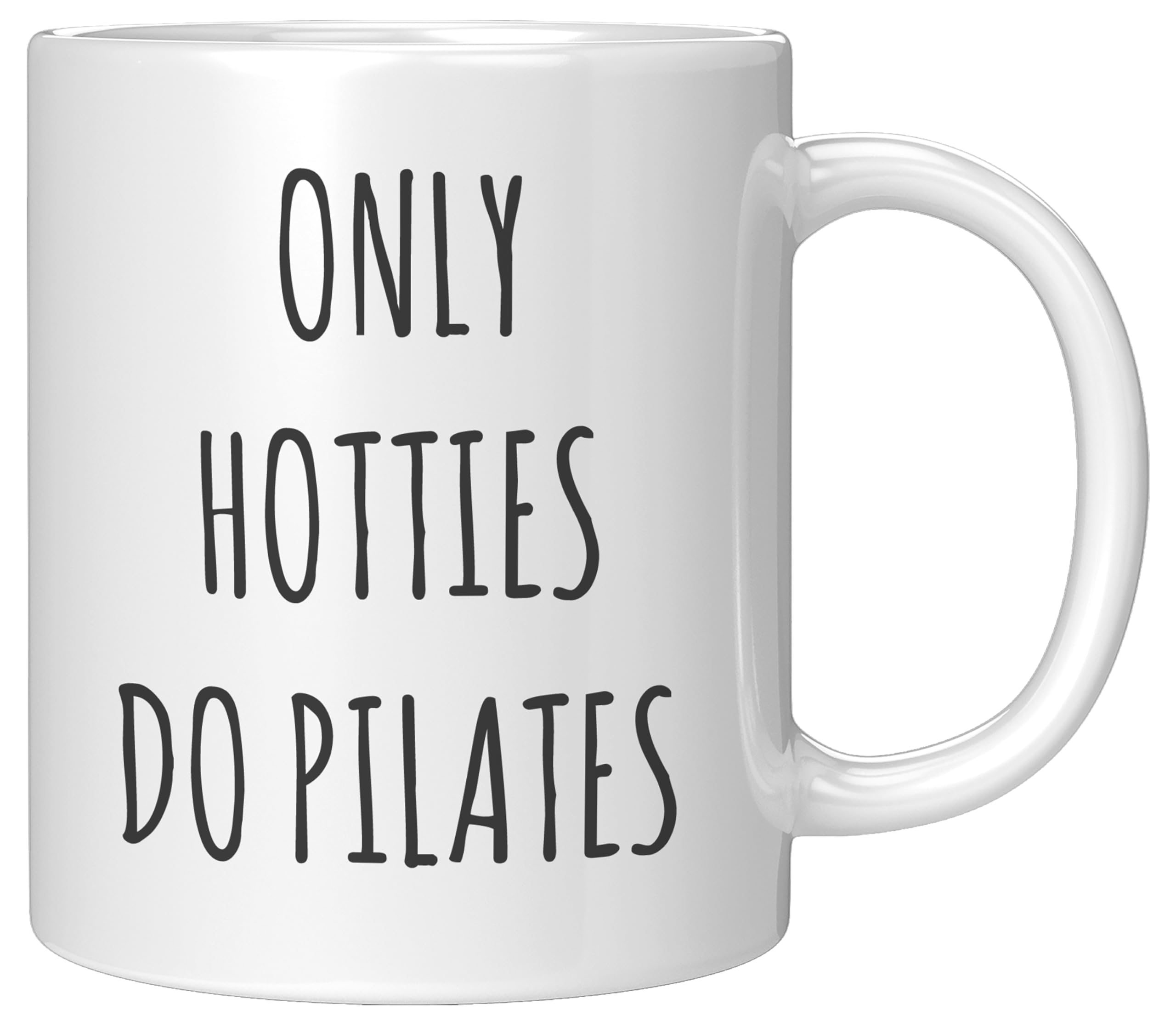 Coveted Goods Pilates Mug front view, durable 11oz ceramic for daily coffee rituals.