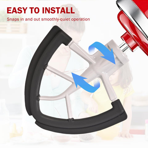 Auto-scrape design reduces need to stop and scrape during mixing