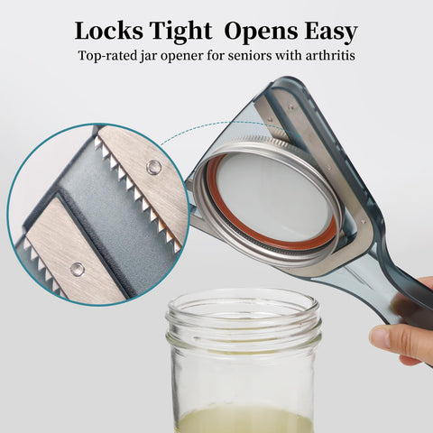 Cowbright jar opener with wide lid range fits many jars