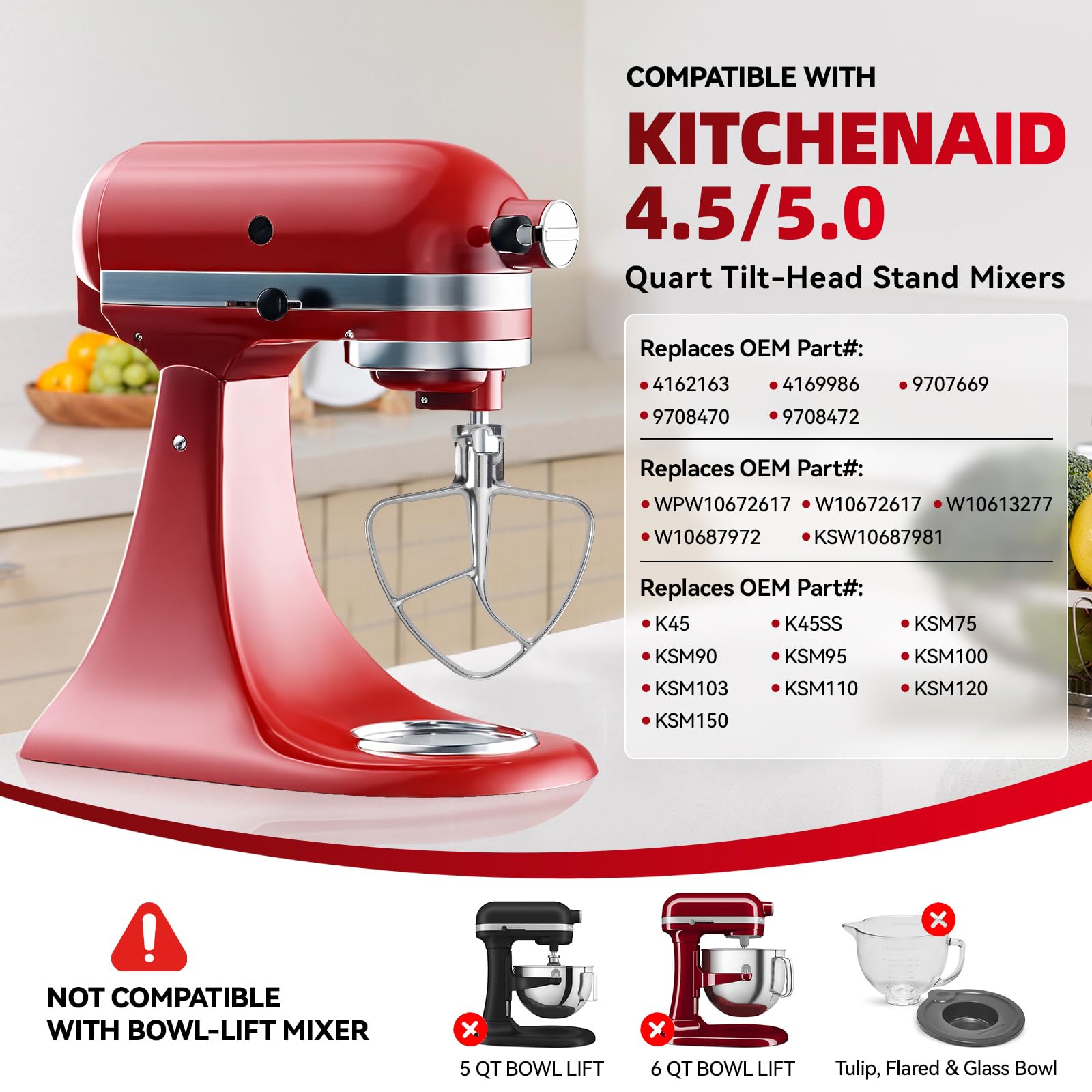 Cowbright tilt-head stand mixer attachment ensures even mixing