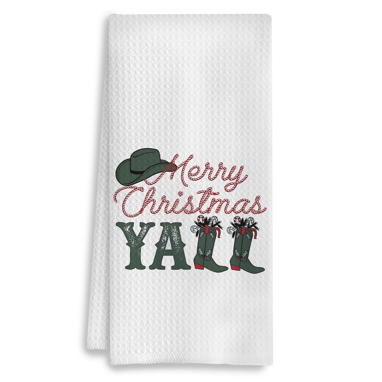 COWEB Merry Christmas towels absorption closeup showing rapid moisture uptake.