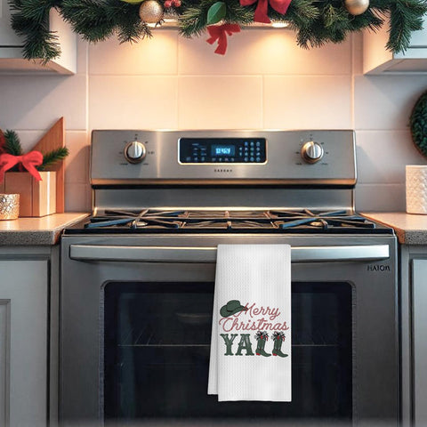 COWEB Merry Christmas towels bathroom hand towel display with soft texture.