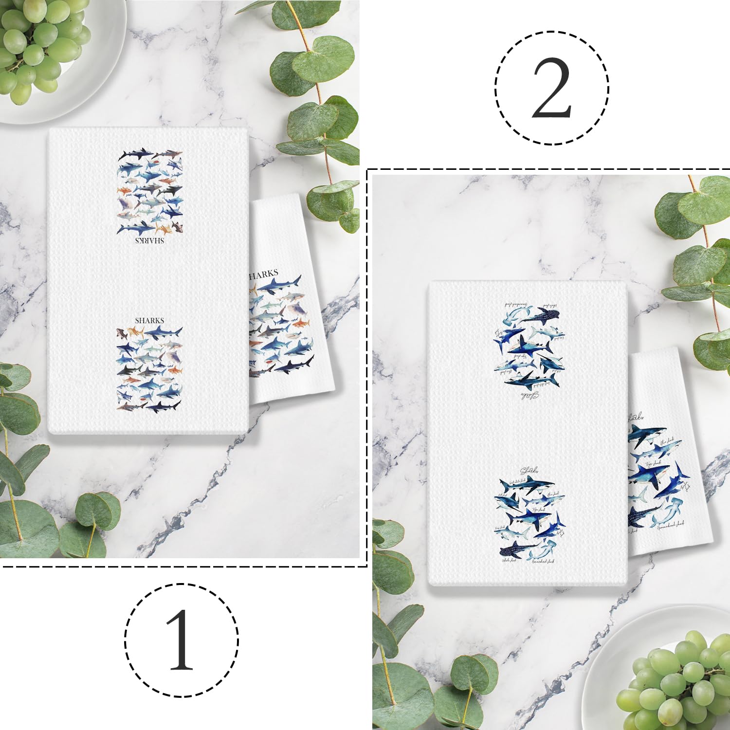 COWEB Shark Towels coastal-beach-style ideal for guest bathrooms and daily use.