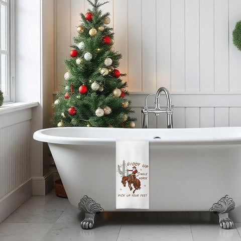 COWEB Western Christmas towels bathroom decor durable and decorative