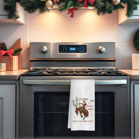 COWEB Western Christmas towels drying dishes absorbent and festive