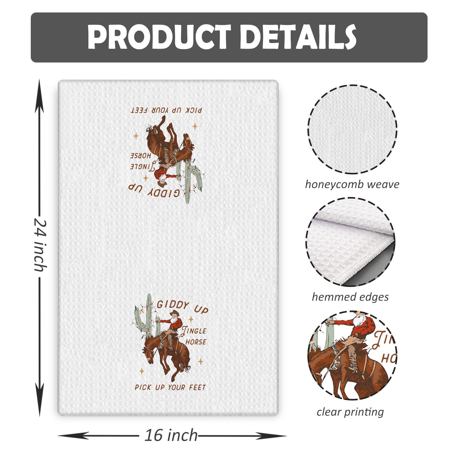COWEB Western Christmas towels machine washable easy care and longevity