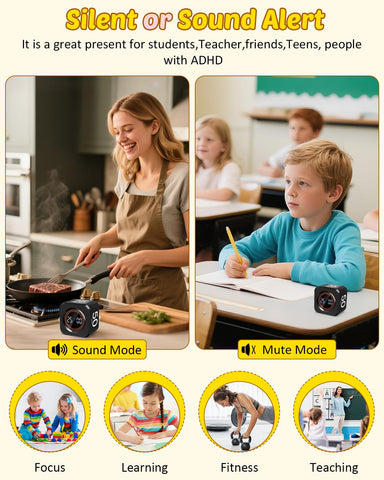 Cowvtuj Pomodoro Timer Cube used in classroom to boost focus