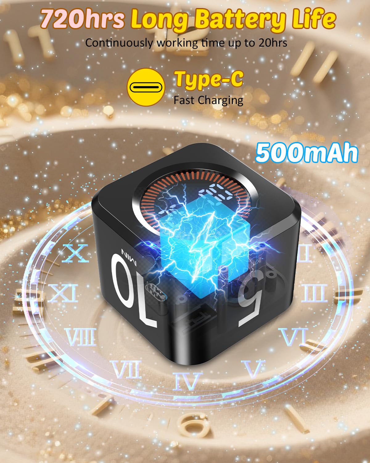 Cowvtuj Timer Cube on desk supports study sessions and task pacing