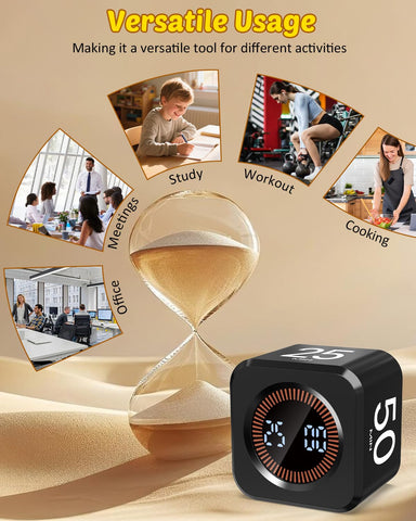 Cowvtuj Pomodoro Timer Cube portable timer for travel or home use