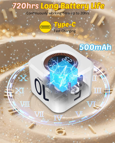COWVTUJ Pomodoro Timer Cube rechargeable with USB-C.