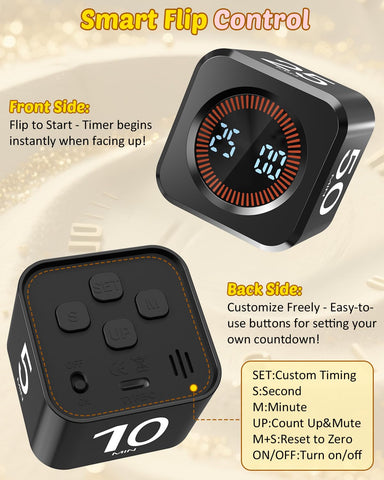 Cowvtuj Pomodoro Timer Cube full-circle visual bars aid time perception