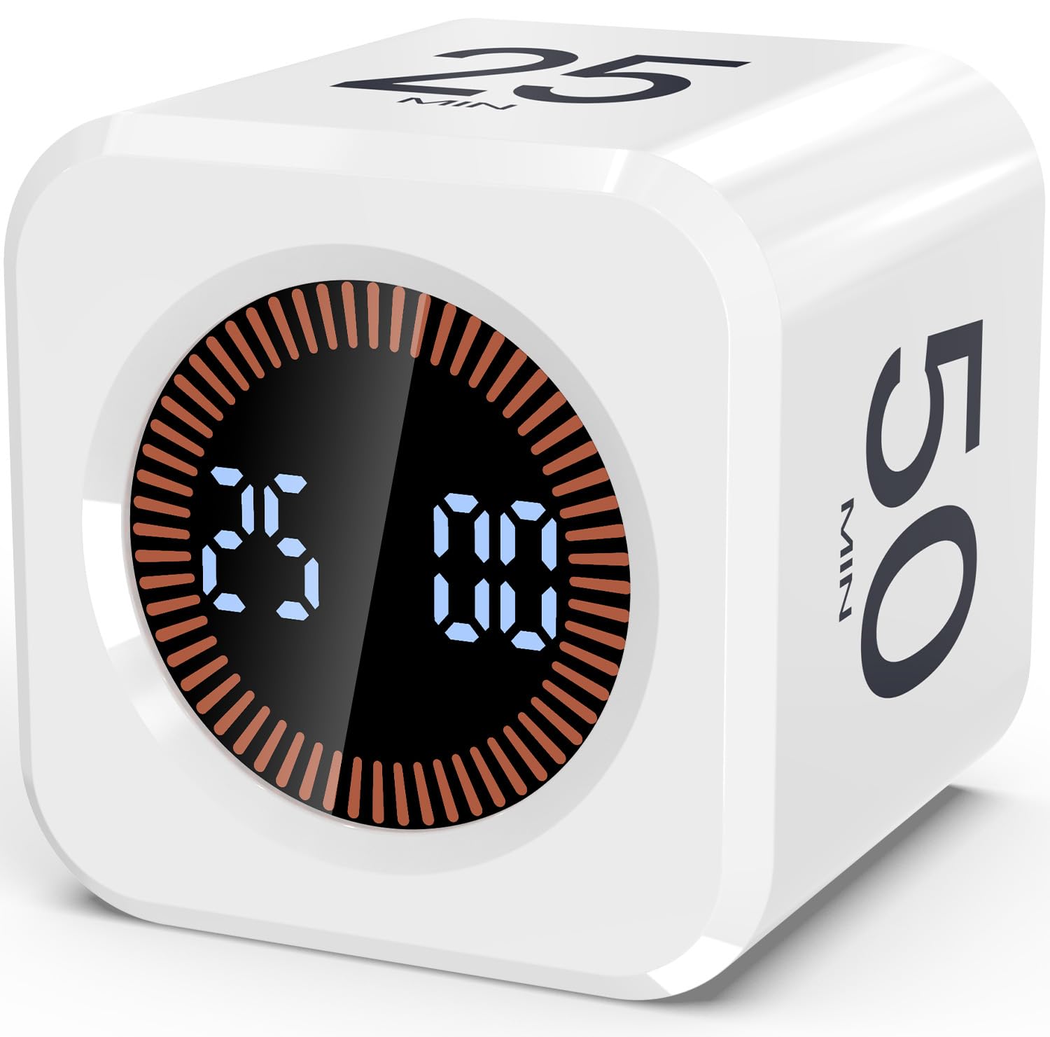 COWVTUJ Pomodoro Timer Cube with visual countdown bars for focused study.