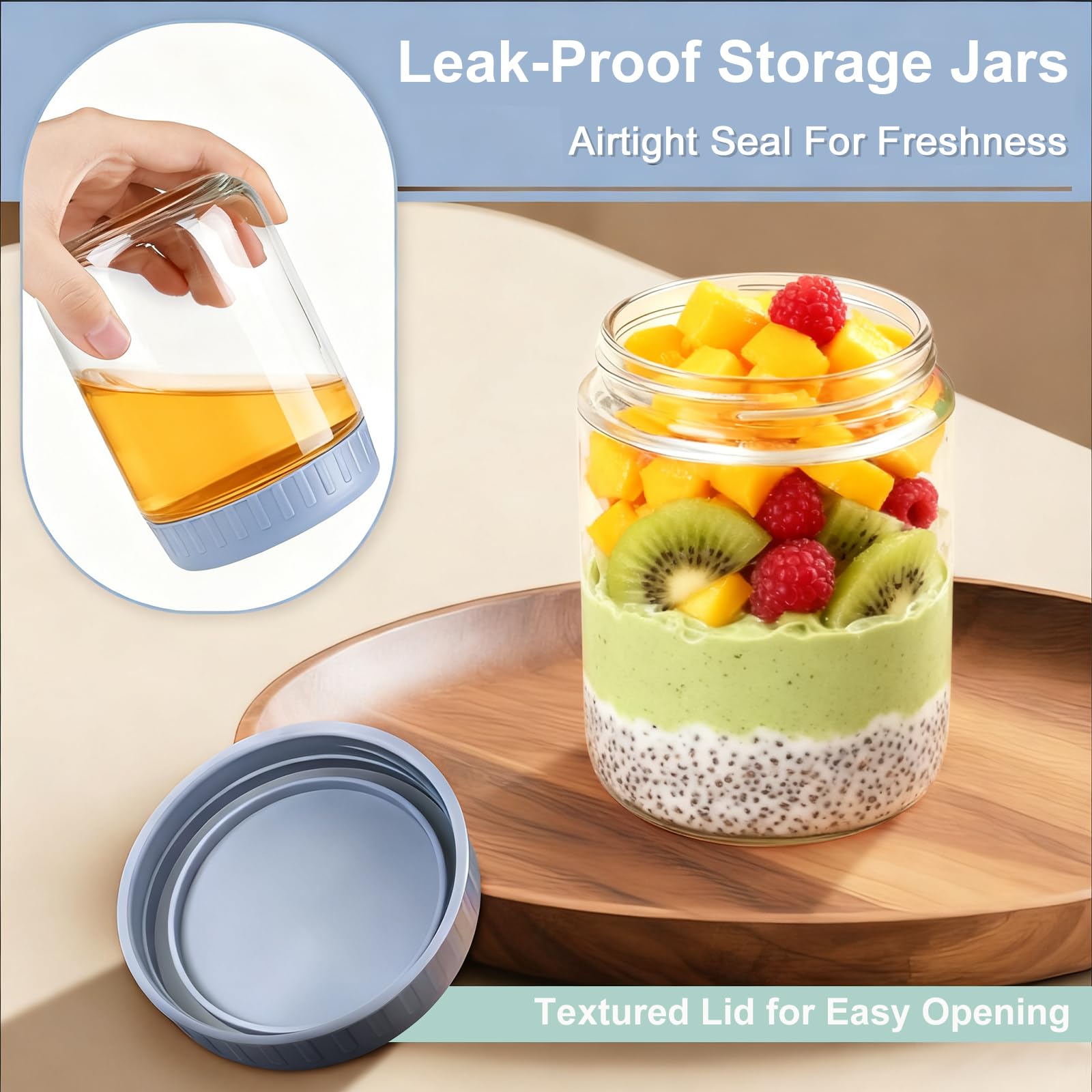 COYACOOL stackable jars with recessed lids save fridge space