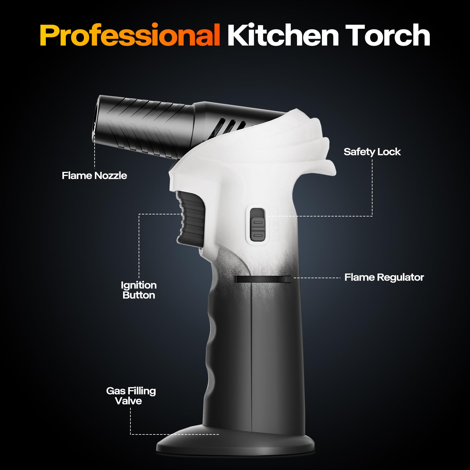 CoYlBod piezo-ignition torch delivers instant ignition for quick prep.