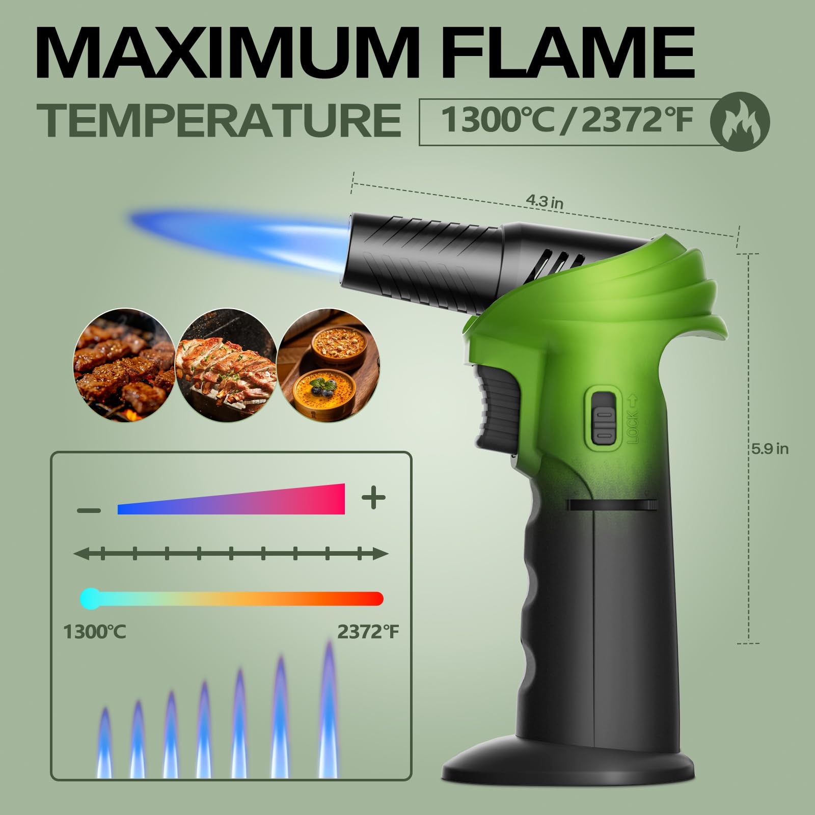 CoYlBod Butane Torch safety lock for safe storage.