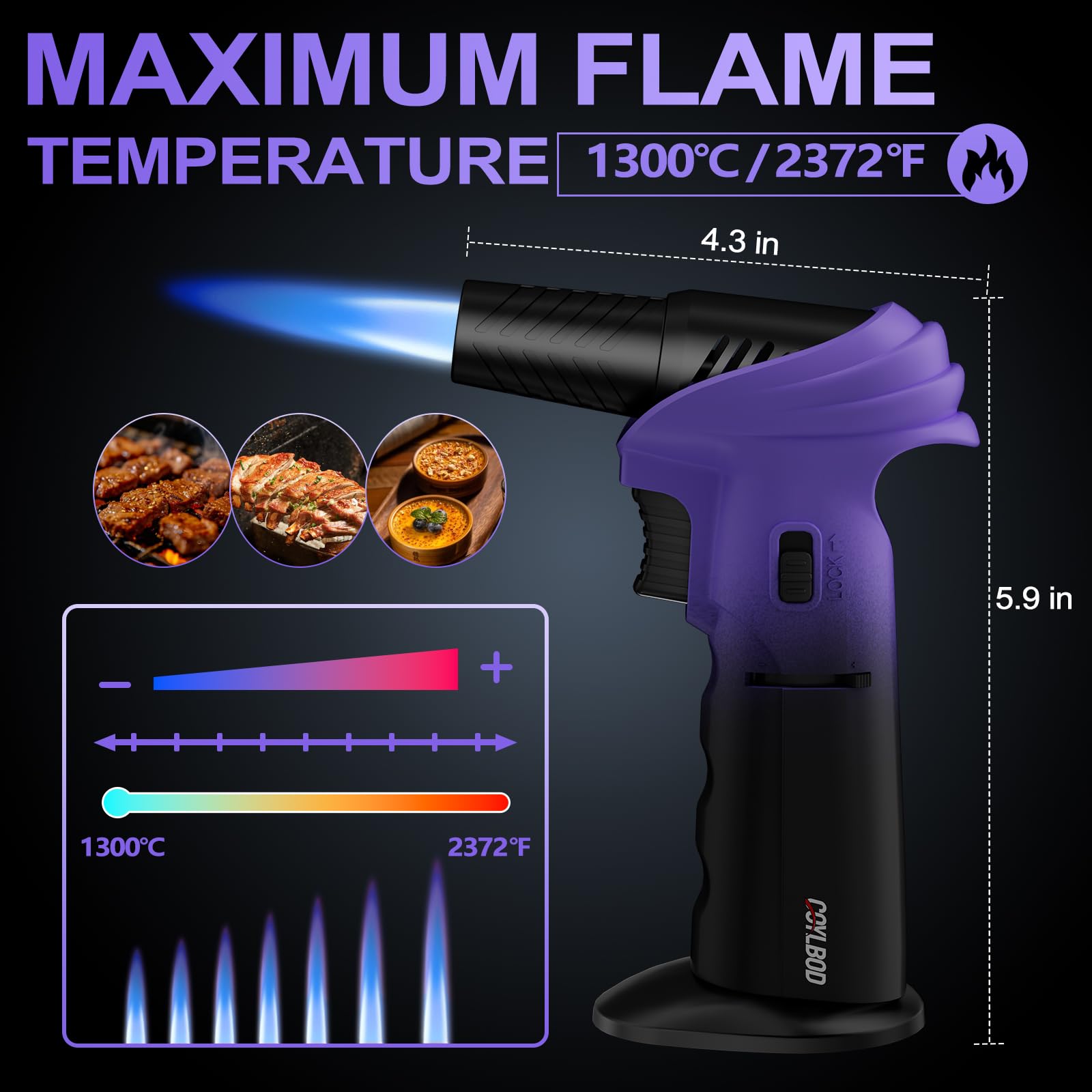 CoYlBod portable torch ideal for camping, barbecues, and outdoor cooking.