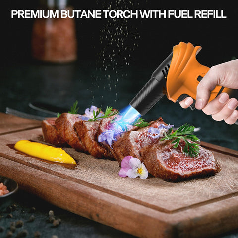 CoYlBod refillable kitchen torch works with standard butane.