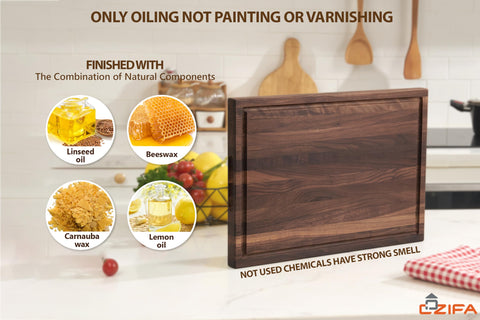 Cozifa board with built-in handles for easy transport from counter to table