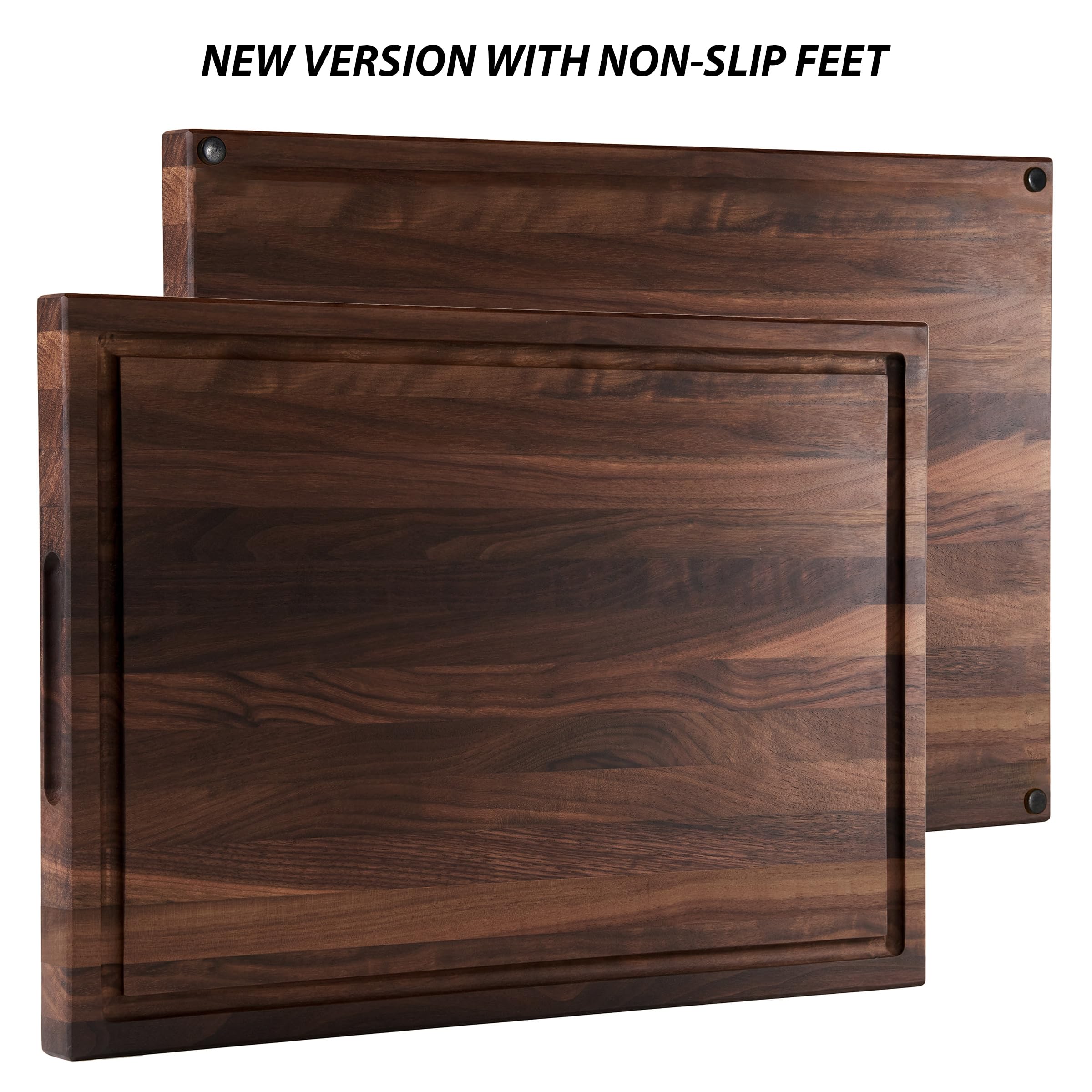 Cozifa American walnut cutting board with reversible sides for prep and presentation