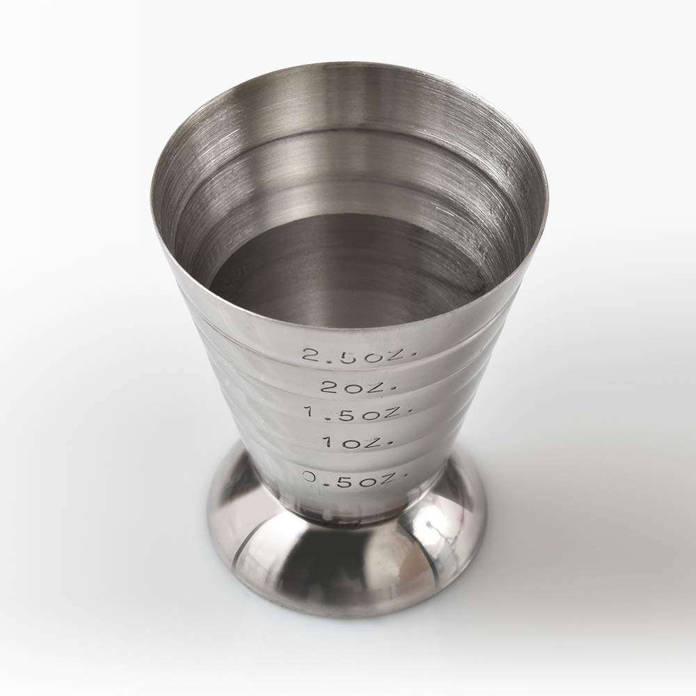 Cozihom jigger shows external markings for easy measuring at a glance.
