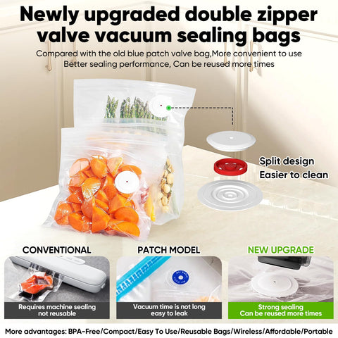 COZII Food Saver demonstrates 60KPa suction for airtight freshness.