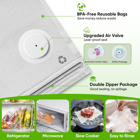 COZII BPA-free bags are reusable and freezer-safe for versatile storage.