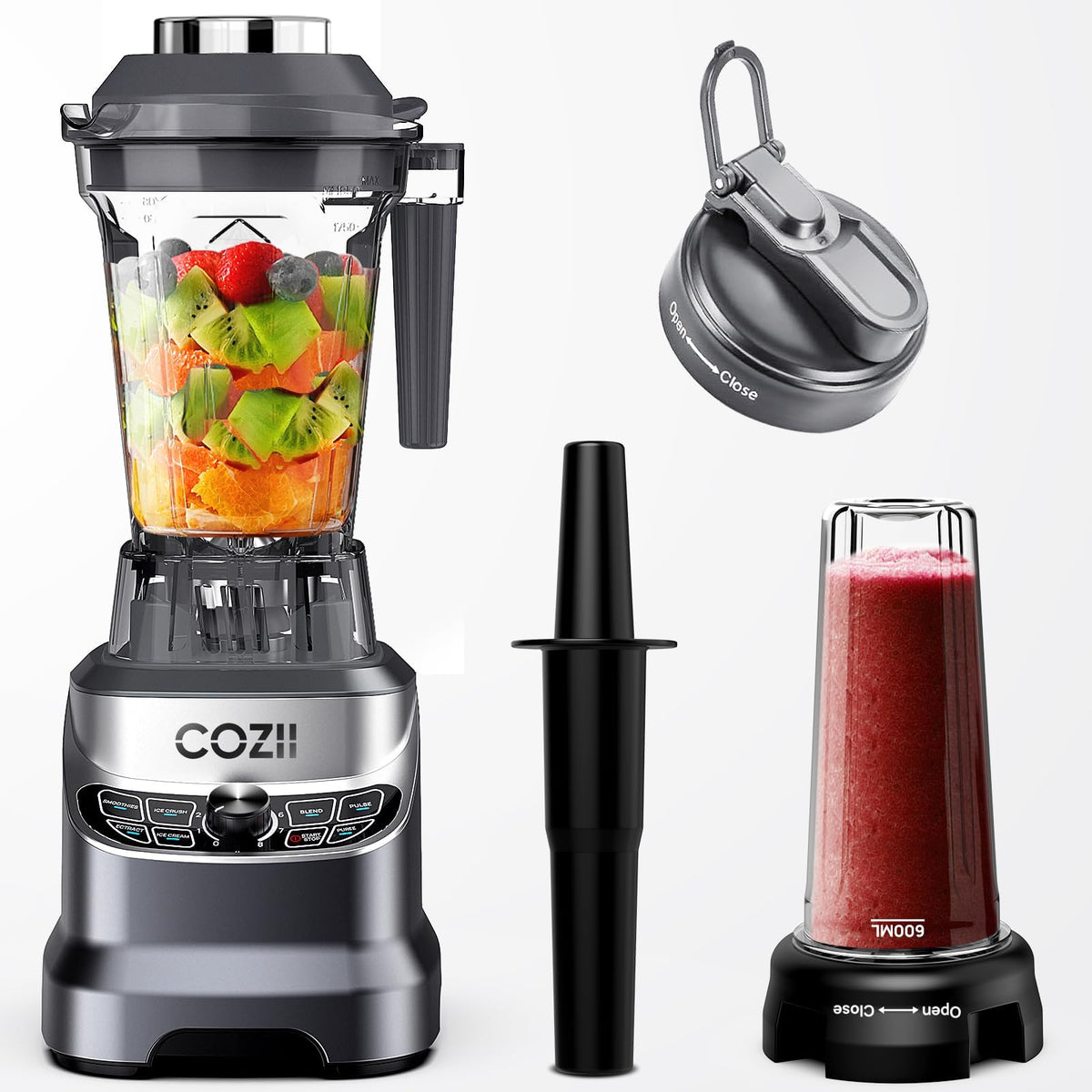 COZII Professional Blender front view with powerful 2000W motor for smooth textures