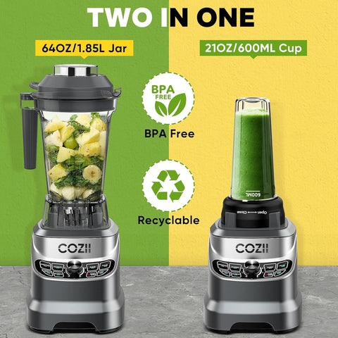 COZII 64oz pitcher ready for family-size smoothies and sauces