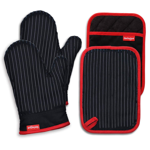 Coziselect oven mitts and pot holders front view for safe handling