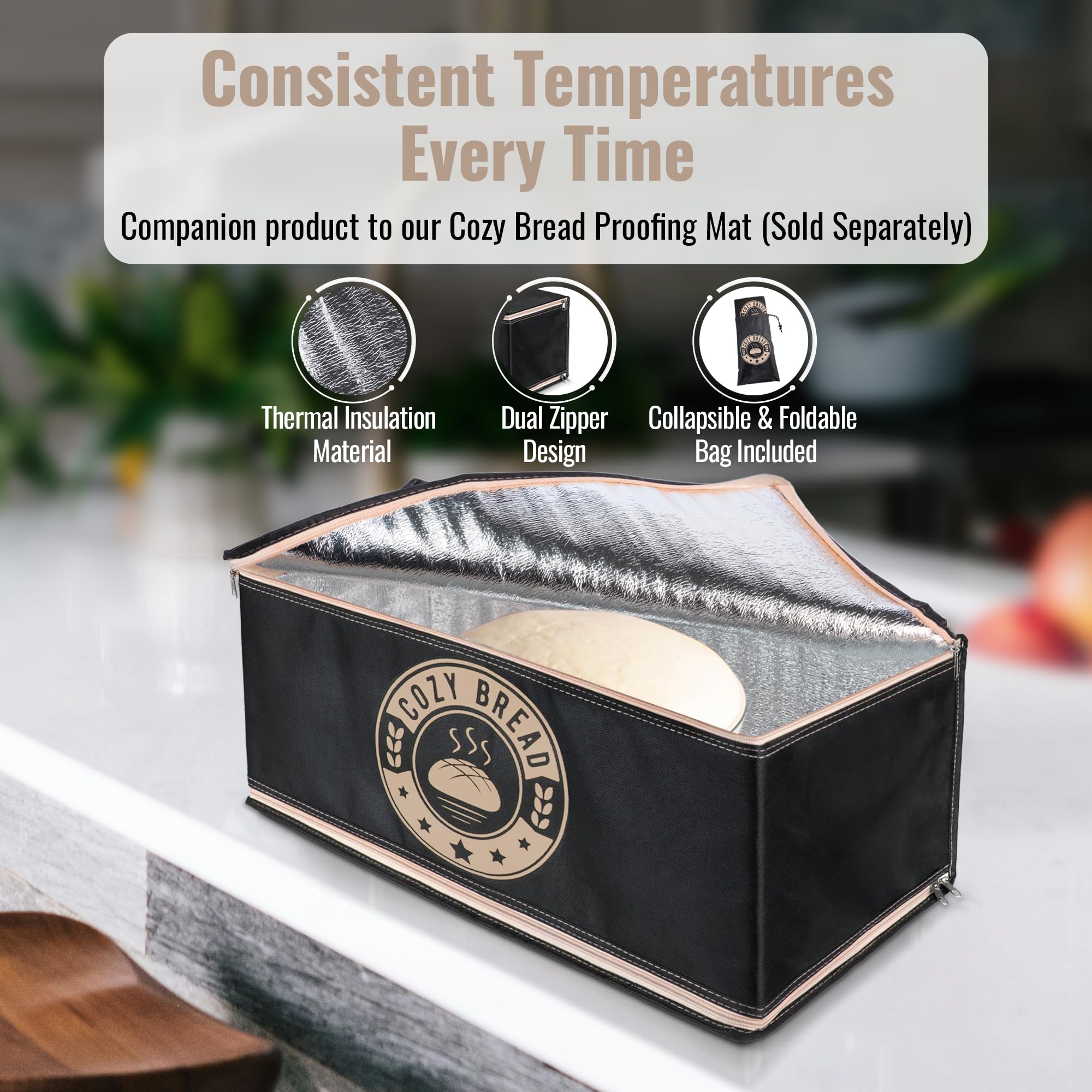 Cozy Bread proofing box smooth interior cleans quickly and easily.
