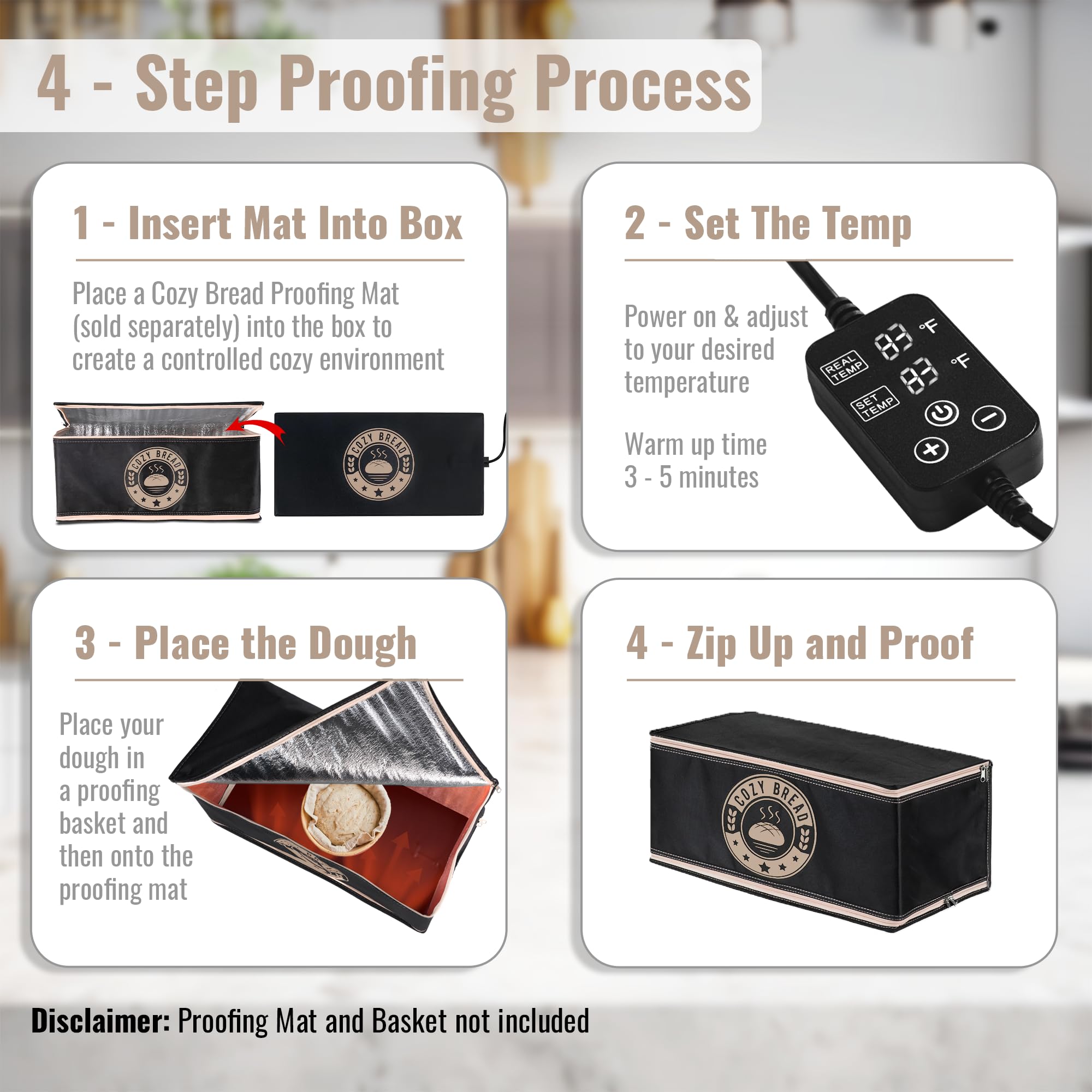 Cozy Bread proofing box fits 10x21 warmer for versatile proofing.
