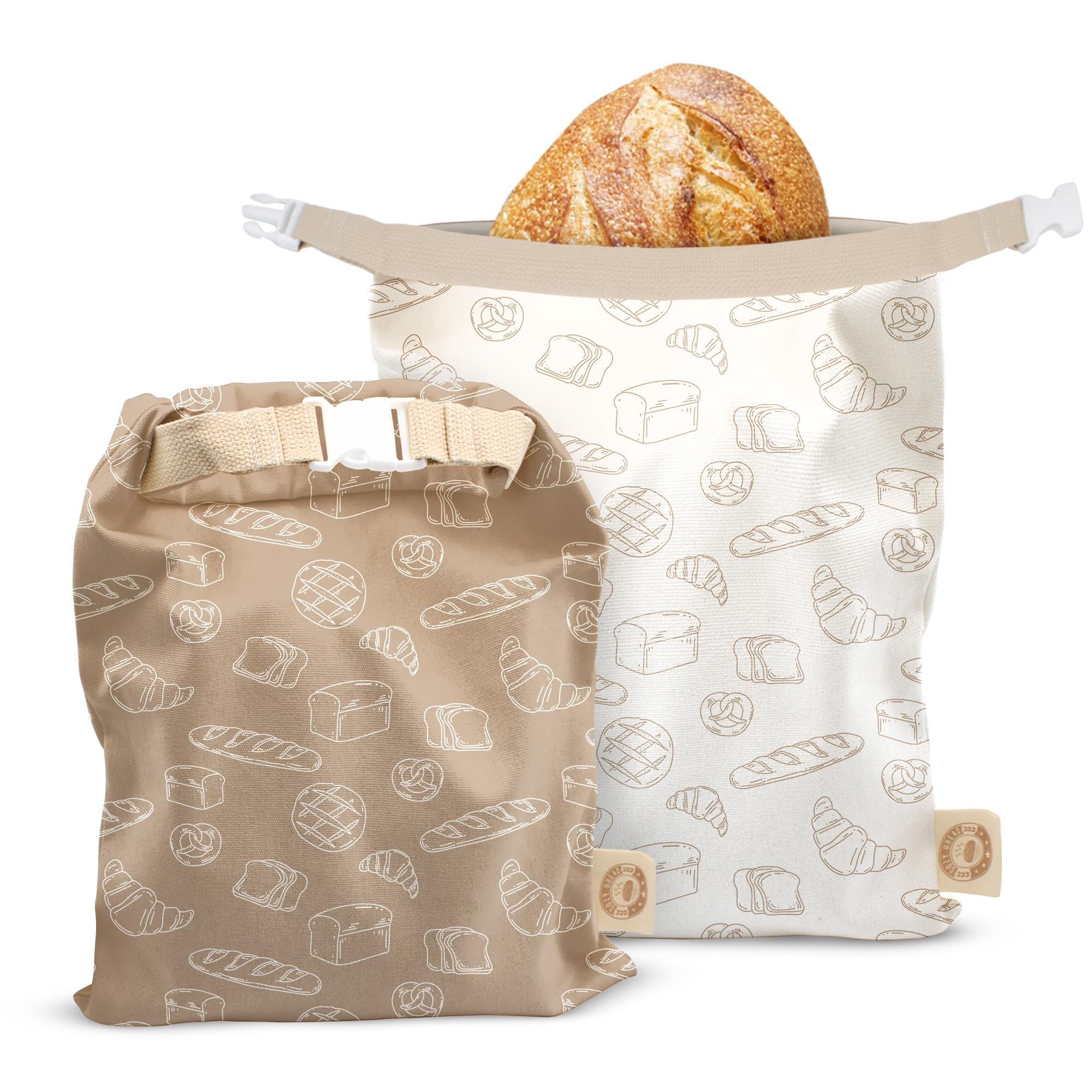 Cozy Bread bag set closeup showing durable TPU liner for freshness