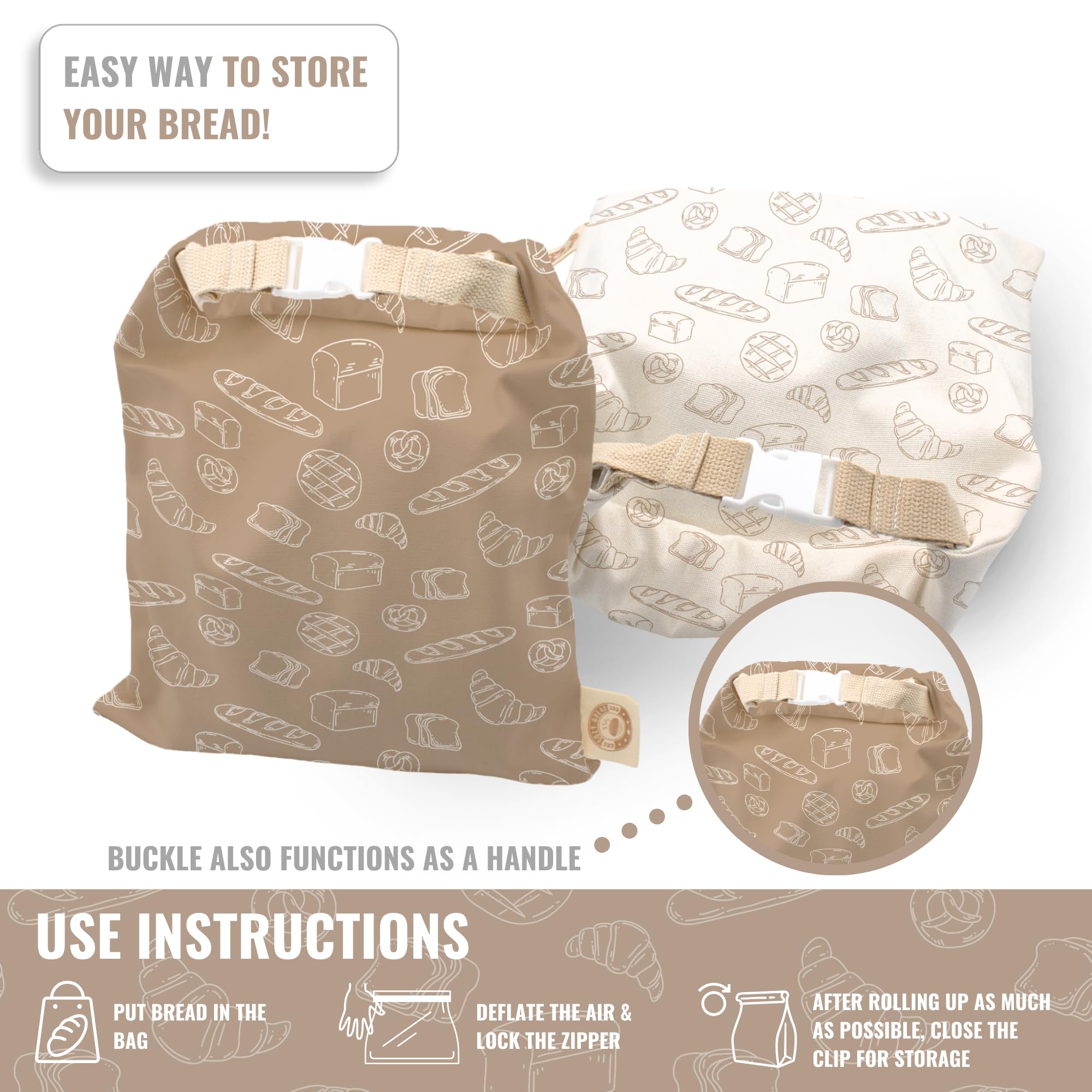 Cozy Bread bag fits large loaves, ideal for homemade sourdough storage