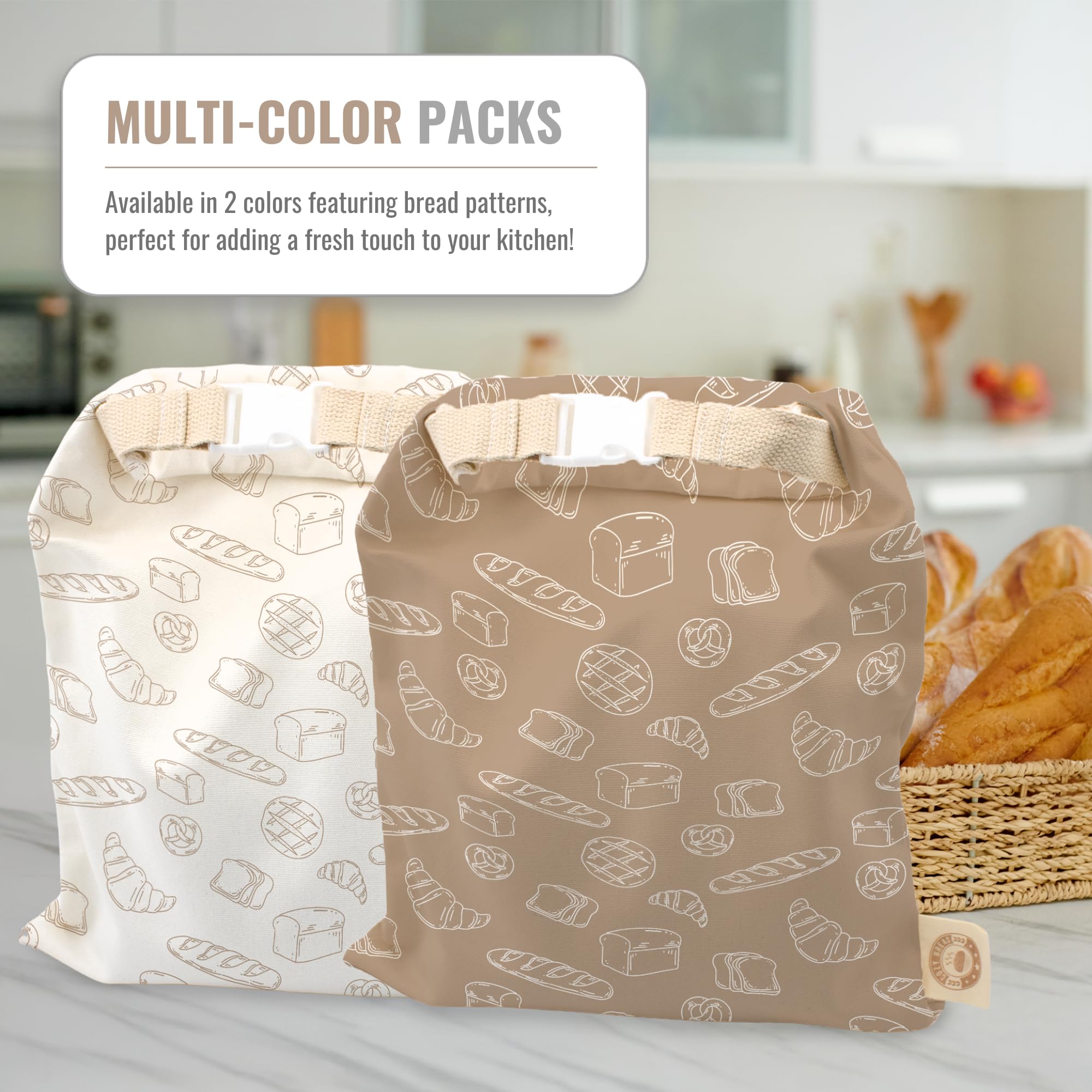 Cozy Bread bag interior liner forms airtight seal to maintain bread aroma