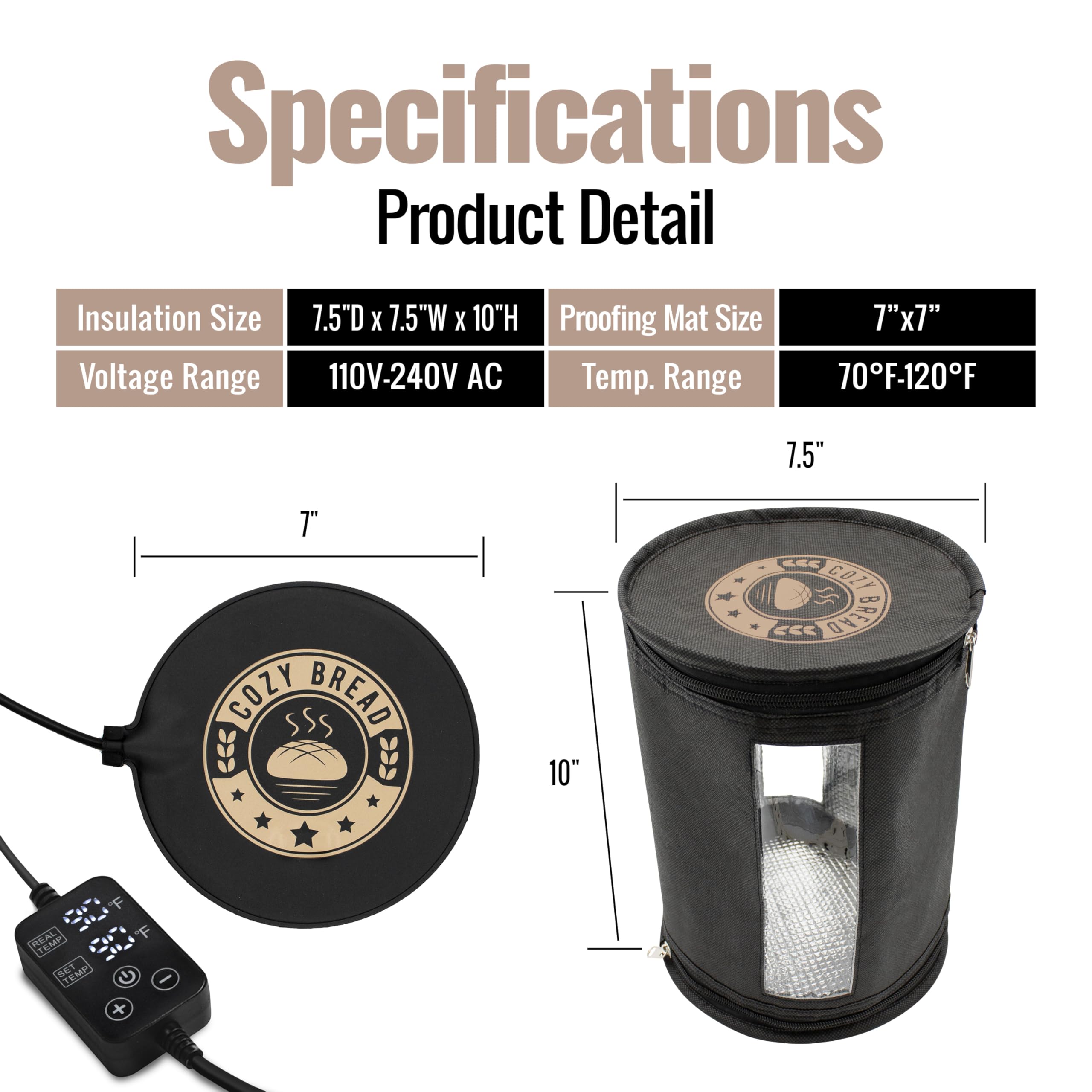 Cozy Bread starter jar visibility panel allows monitoring without heat loss.