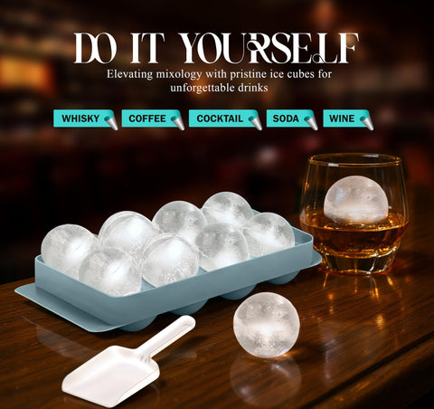 Cozy Kitchen Essentials round ice for bourbon and cocktails keeps drinks chilly