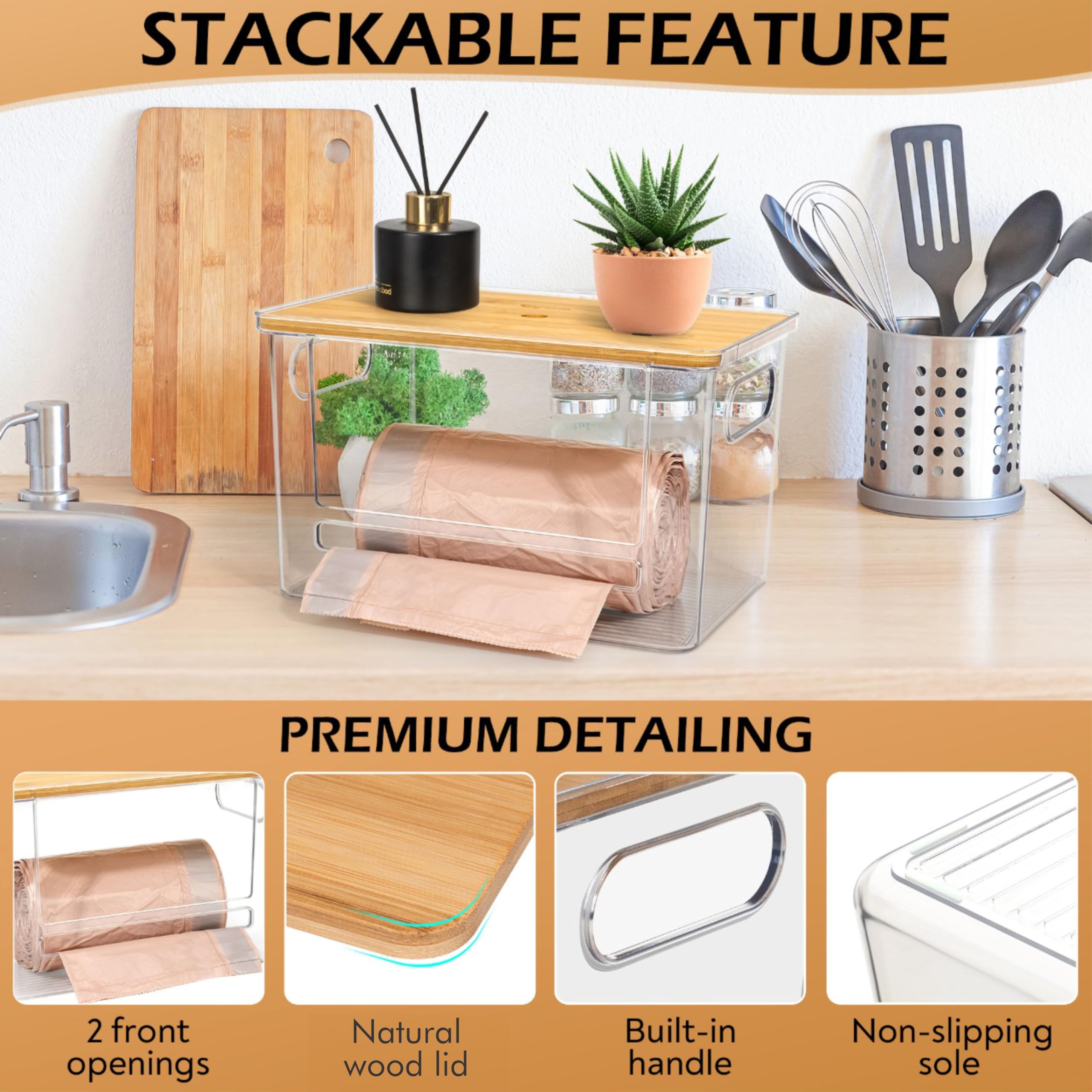 COZYCRAZE under-sink bag holder keeps large rolls organized and ready.