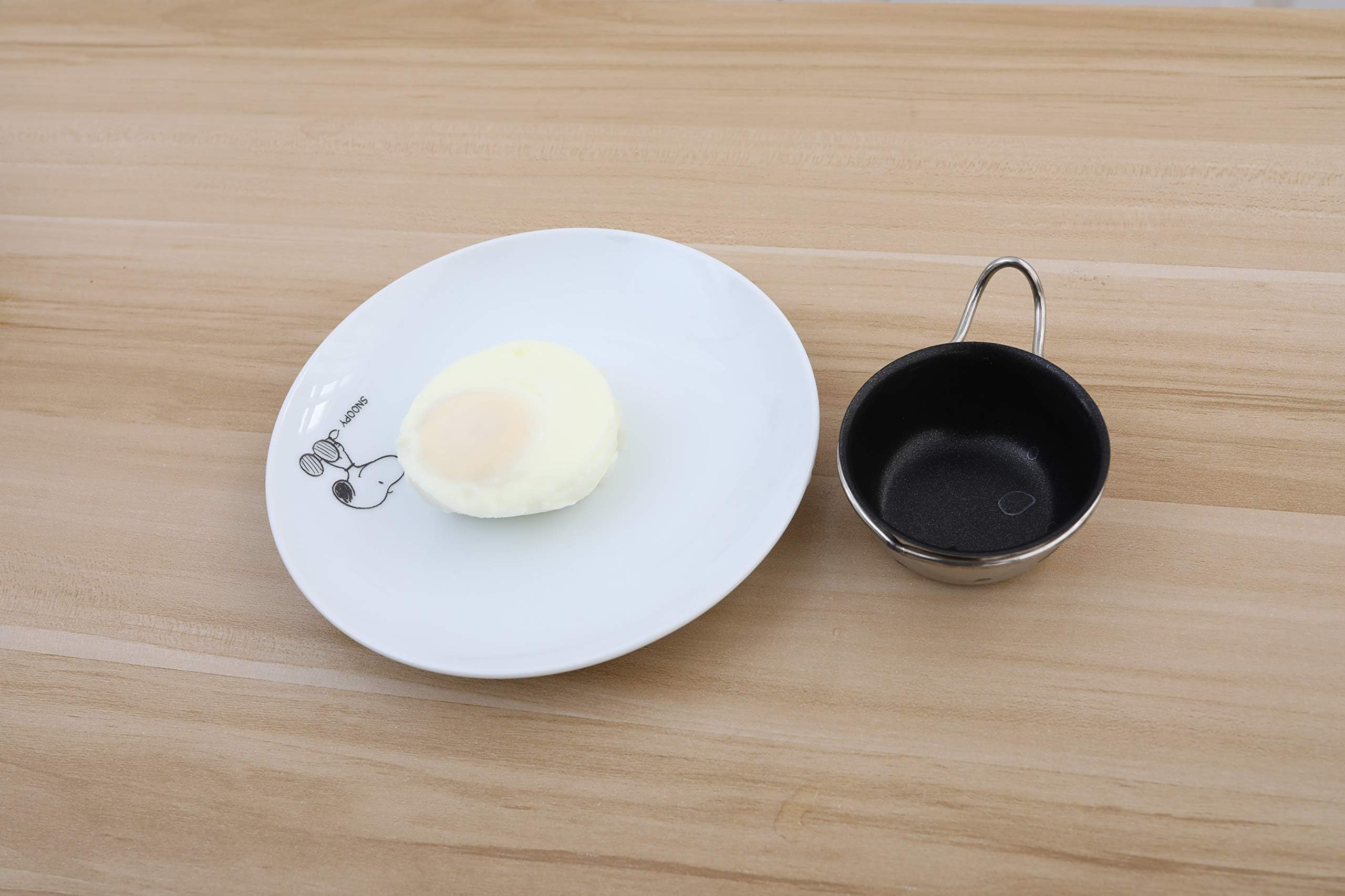 CozyKit complete egg poacher set includes four cups and a silicone spatula for convenient cooking