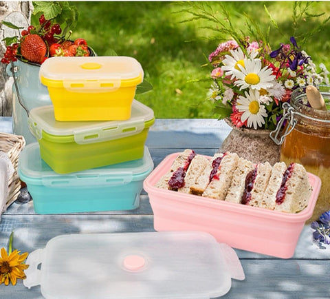 CozyKit 800ml collapsible container—space-saving meal prep for families.