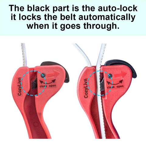 CozyLivn self-locking belt stays in place while you twist to open.