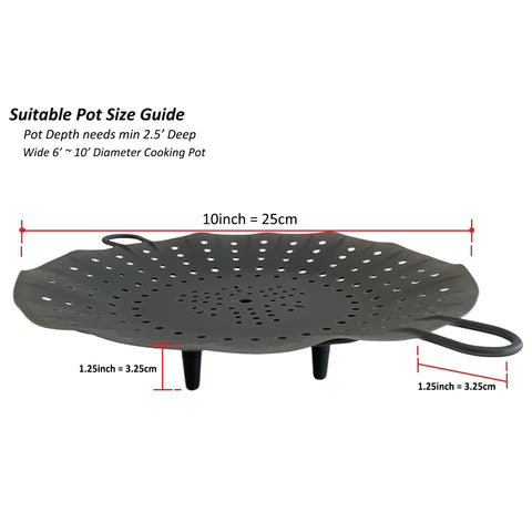 Cozymomdeco steam basket with cool-touch handle for safe lifting.