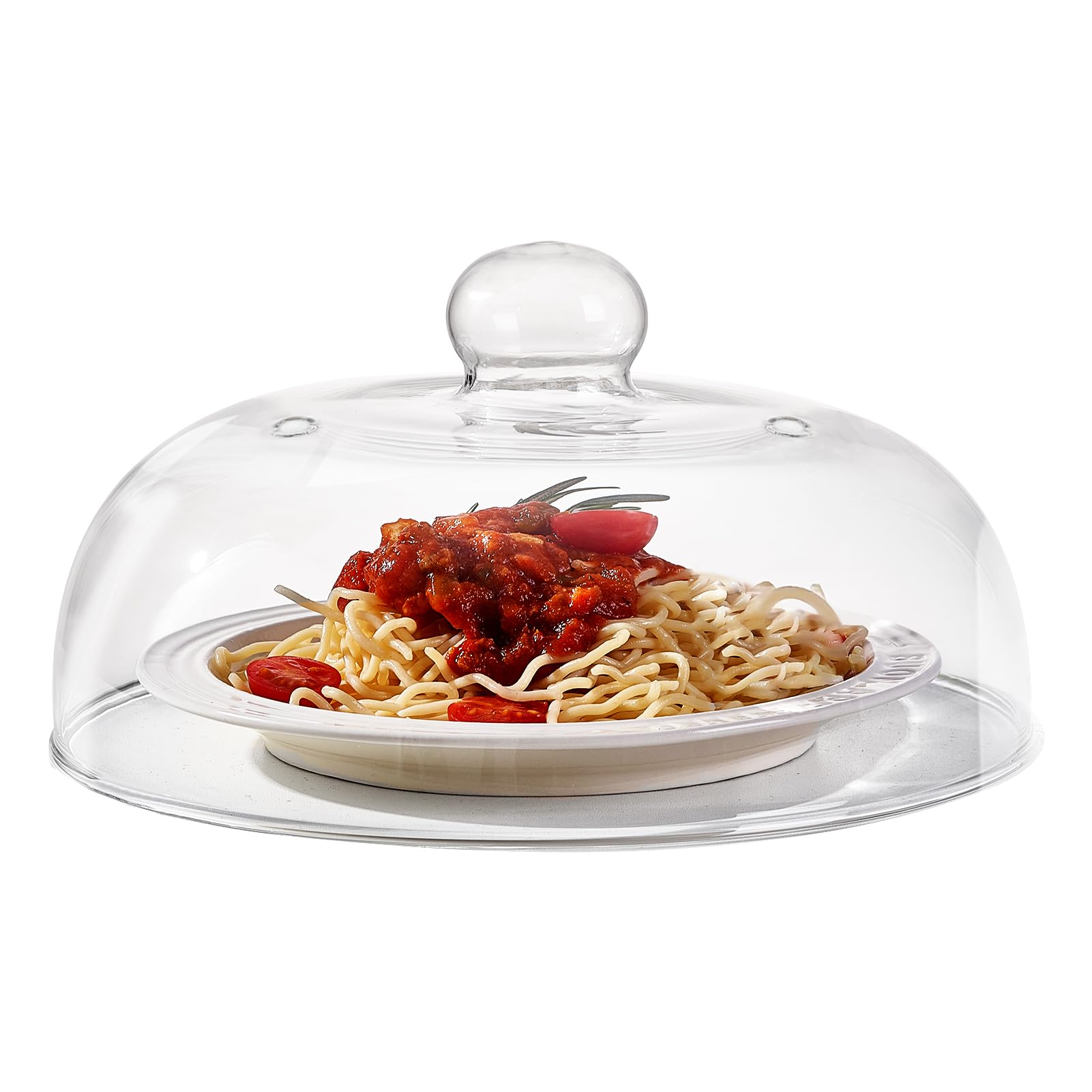 CozyState 10-inch borosilicate glass cover, top view protecting bowls during heating.
