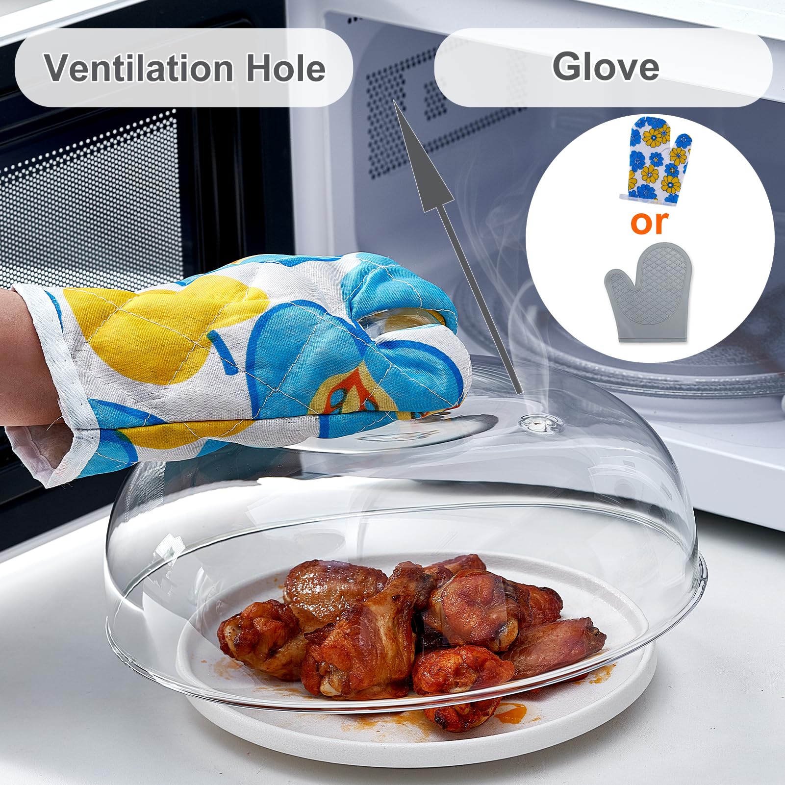 CozyState clear-view design over a bowl, monitor progress while reheating.