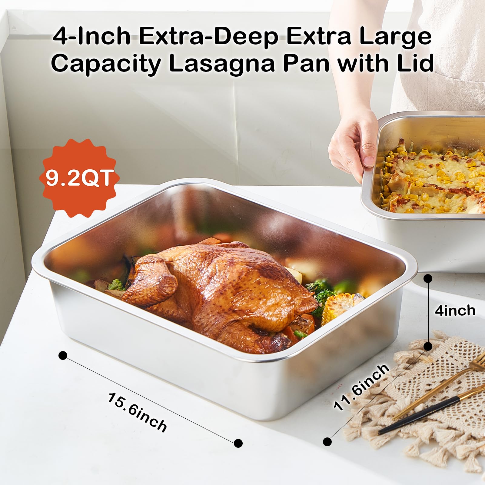 CozyState deep-dish lasagna pan, oven-safe and easy to clean after family meals