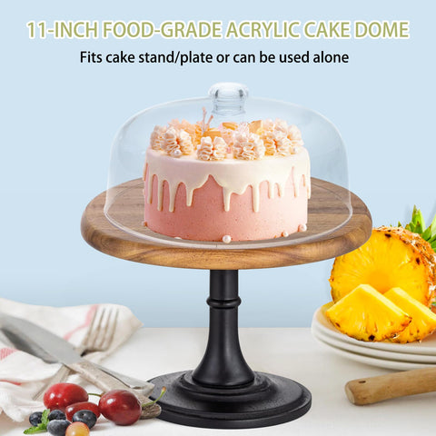 CozyState acrylic cake dome shows dessert with high clarity