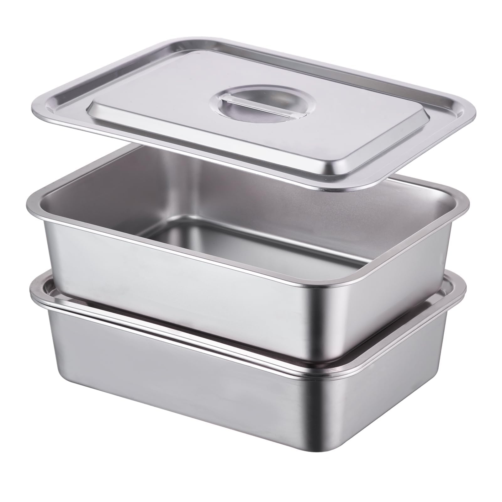 CozyState lasagna pan with lid on, ready for oven storage and leftovers.
