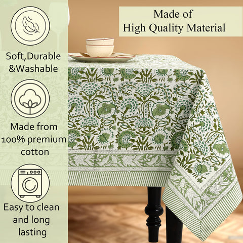 CPC Tablecloth Agate Green machine-washable label, simple care.