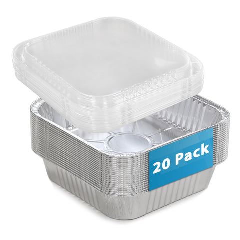 CQKEDMA 8x8 square pans with clear lids for quick viewing during service.