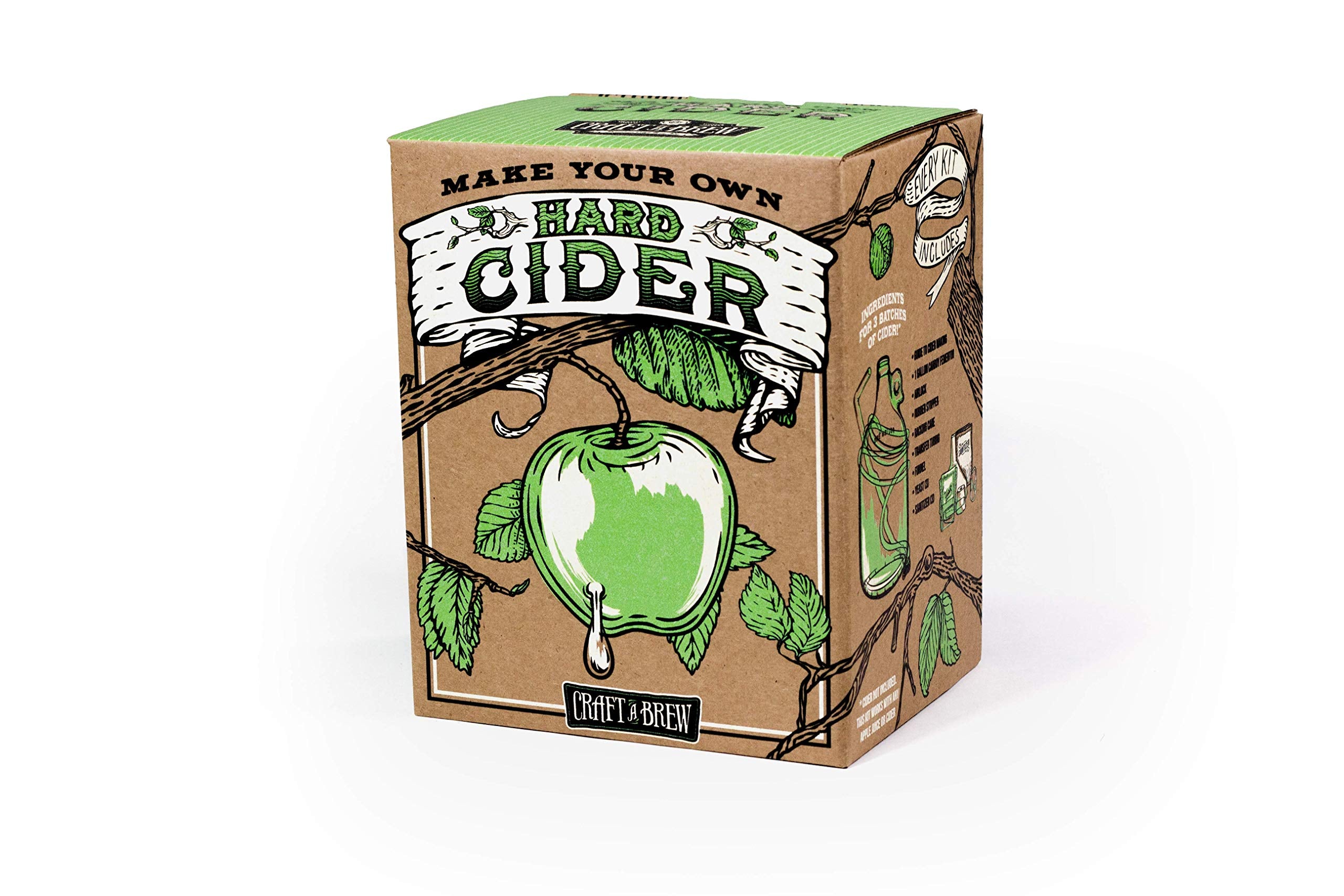 Craft A Brew hard cider kit setup for a 1-gallon home fermentation experience.